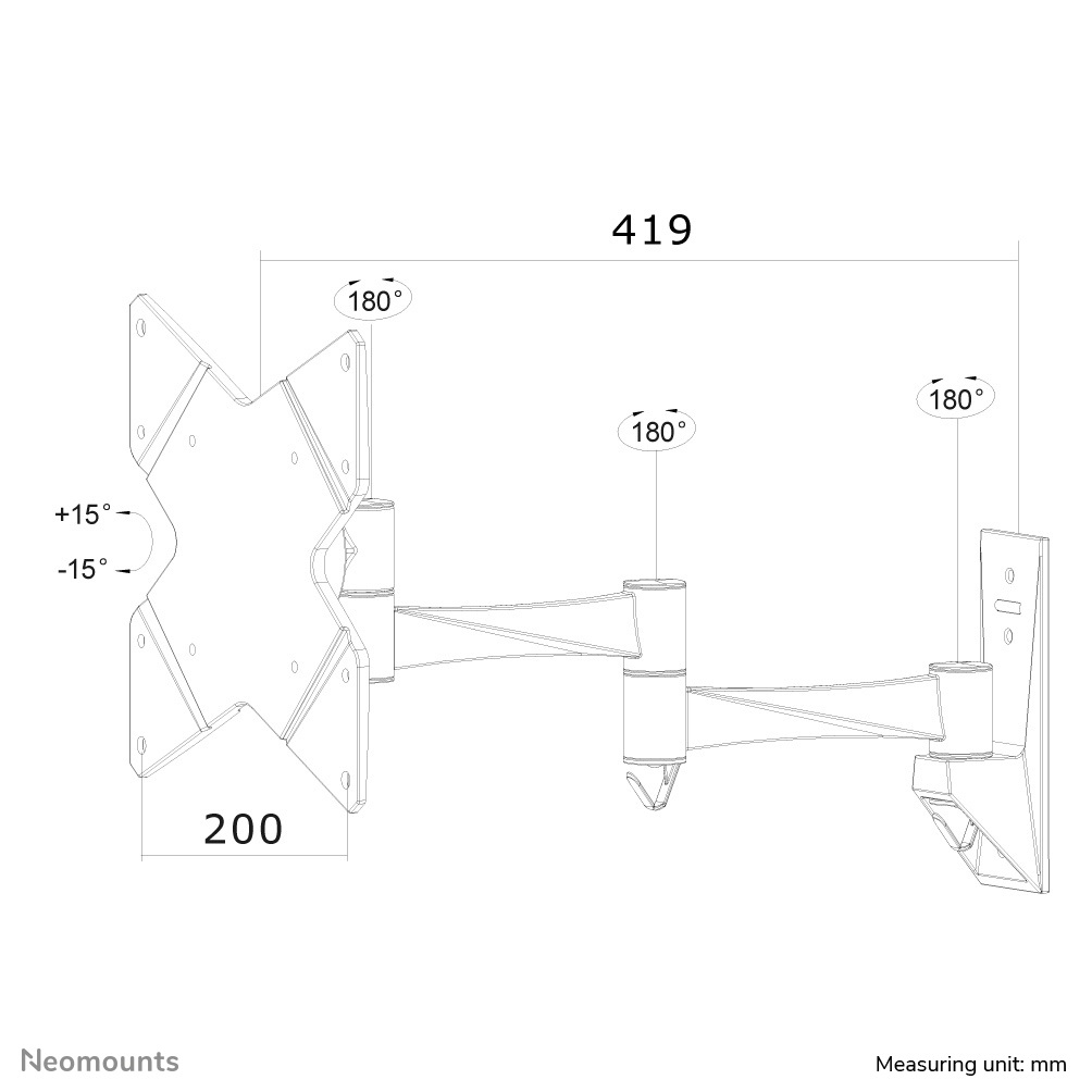 Neomounts FPMA-W835 Supporto monitor/TV a parete 10-40" - mobilità completa